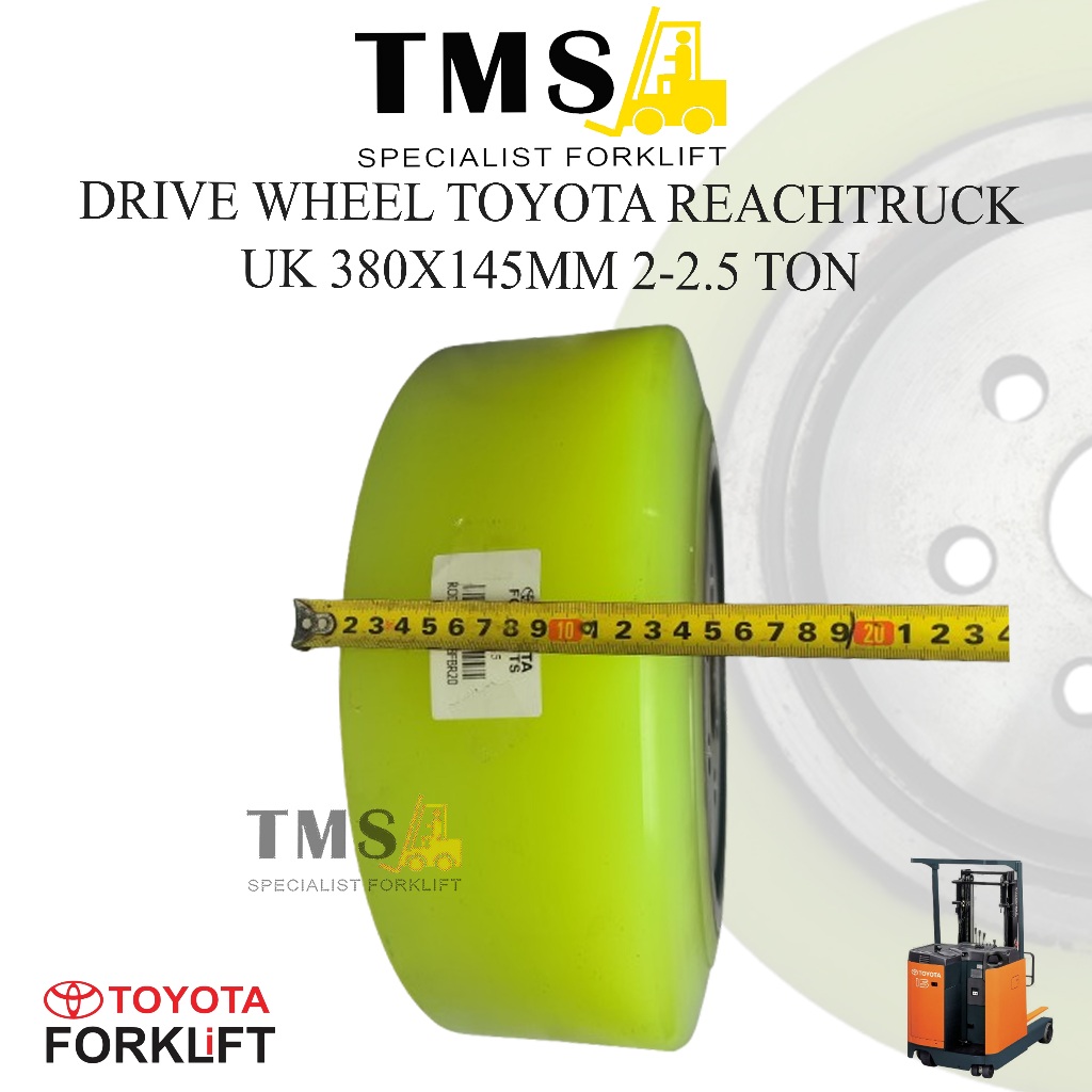 Roda Drive Wheel toyota Forklift Reachtrcuk Electric 2 - 2.5Ton 380x145 Roda 7FBR20 7FBR25 7FBR30 - Gambar 2