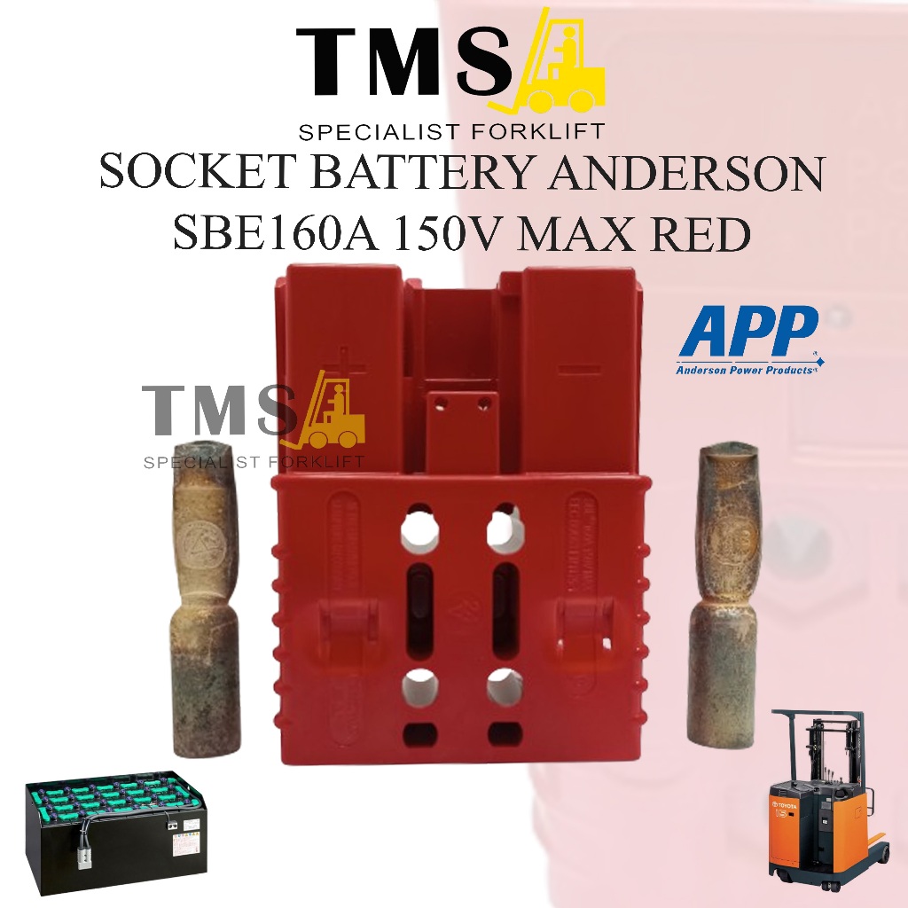 Socket Battery Anderson SBE 160A 150V Max For Forklift Red - Gambar 2