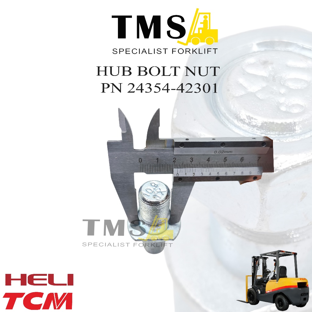 Hub Bolt Nut III,5 - 10T Buat Roda Depan Forklift TCM FD40 4 Ton TCM 24354-42301 HELI Diesel Forklift - Gambar 3