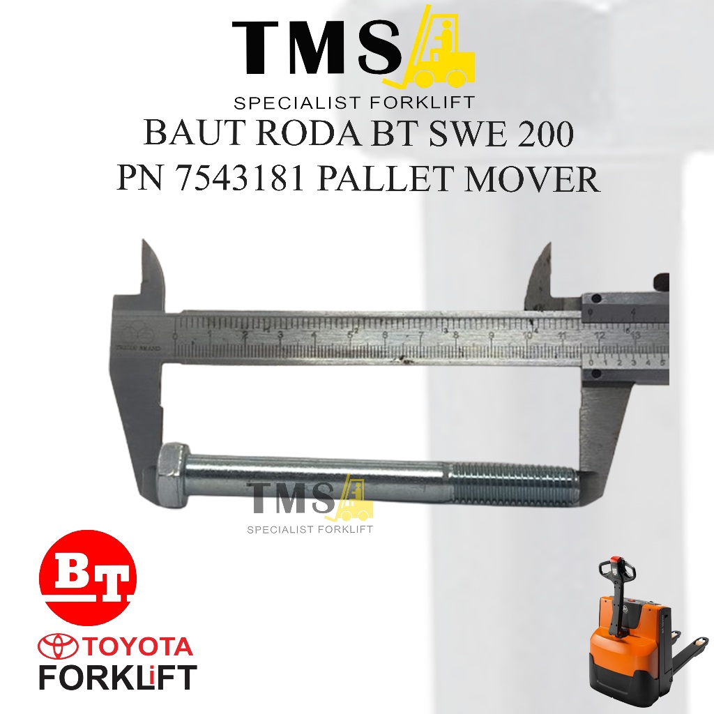 Baut Roda BT SWE 200 7543181 Pallet Mover Stacker Toyota BT Hexagon Bolt - Gambar 3