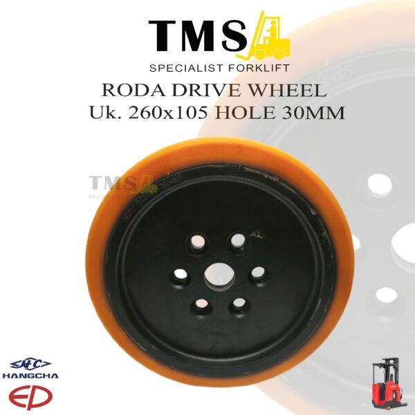 Roda Drive Wheel 260x105 Hole 30mm EP Reachtruck Forklift HANGCHA EP CQE15S Roda Forklift