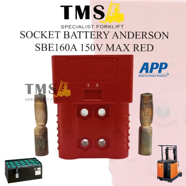 Socket Battery Anderson SBE 160A 150V Max For Forklift Red