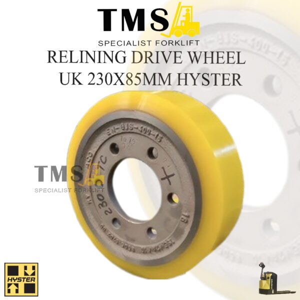 Relining Pallet Mover Hyster Forklift Relining Roda Drive Wheel 230x85 PU Hyster P18