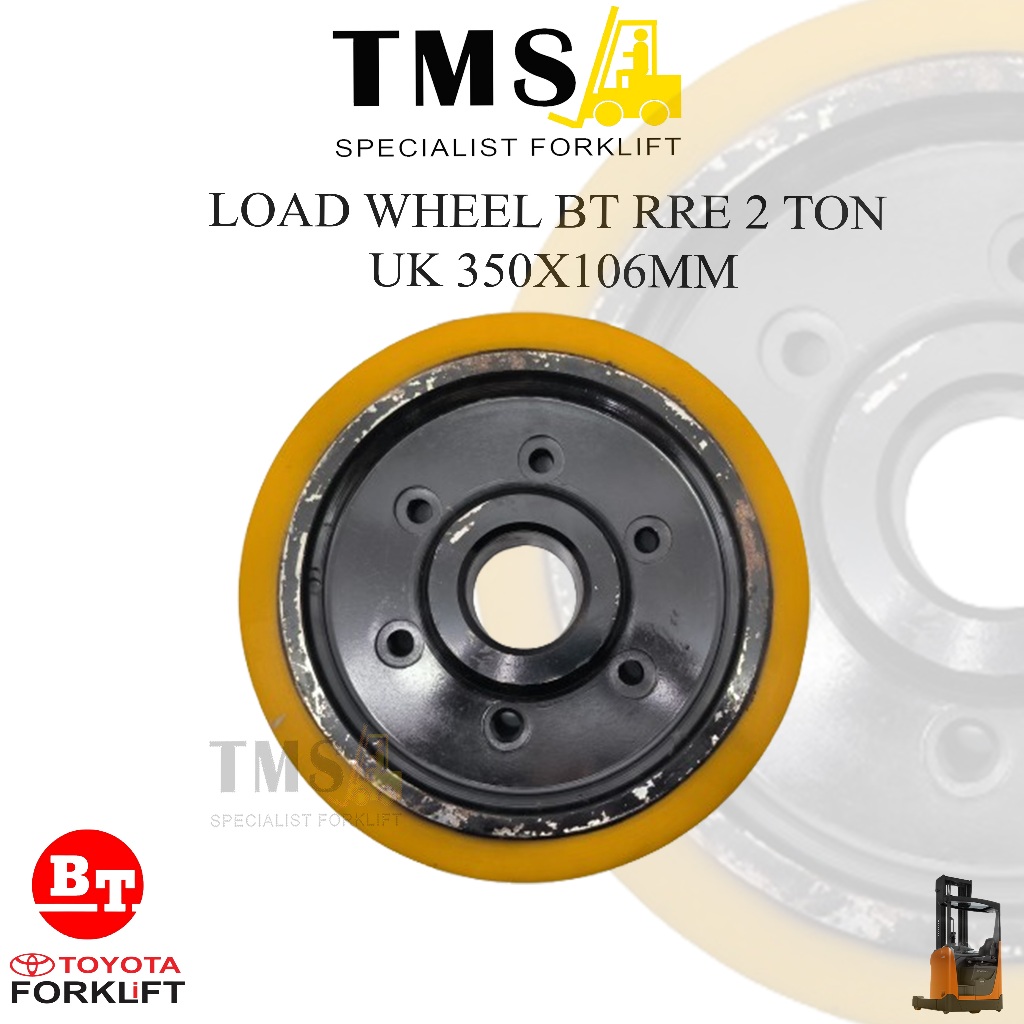 Roda Load Wheel BT RRE 2 Ton 350x106 6 Lubang 7540800 7610264 Polyurethane wheel BT Toyota Forklift