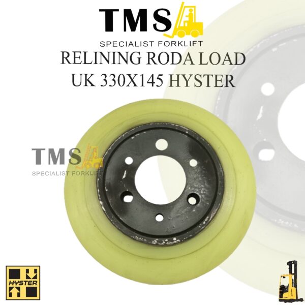 Relining Roda Reachtruck Hyster R.125 Drive Wheel 330x145 Polyurethane Resin PU