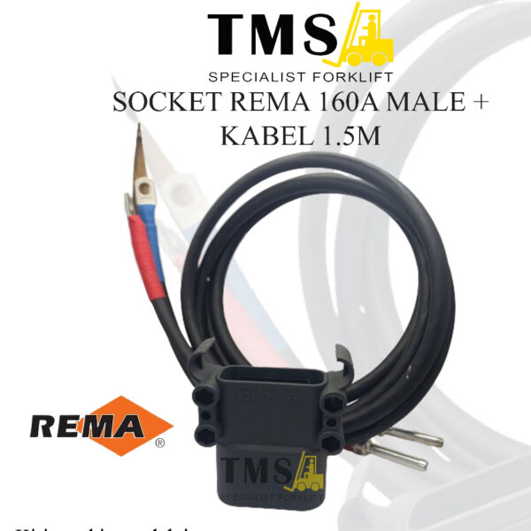 Socket Battery Rema IP 23 DIN 160A Male dengan Kabel 1,5 Meter