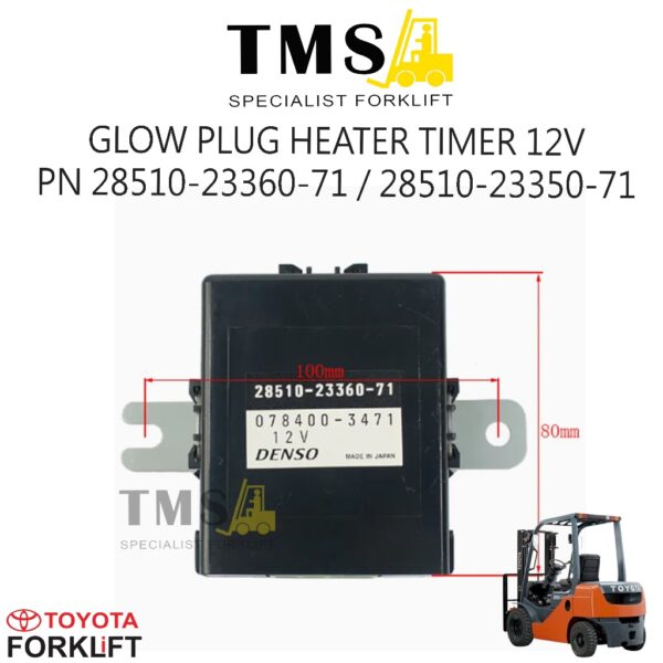 Glow Plug Heater Timer Toyota Forklift 28510-23350-71/28510-23360-71 DENSO 12V Toyota 7FD Series dan Toyota 8FD Series