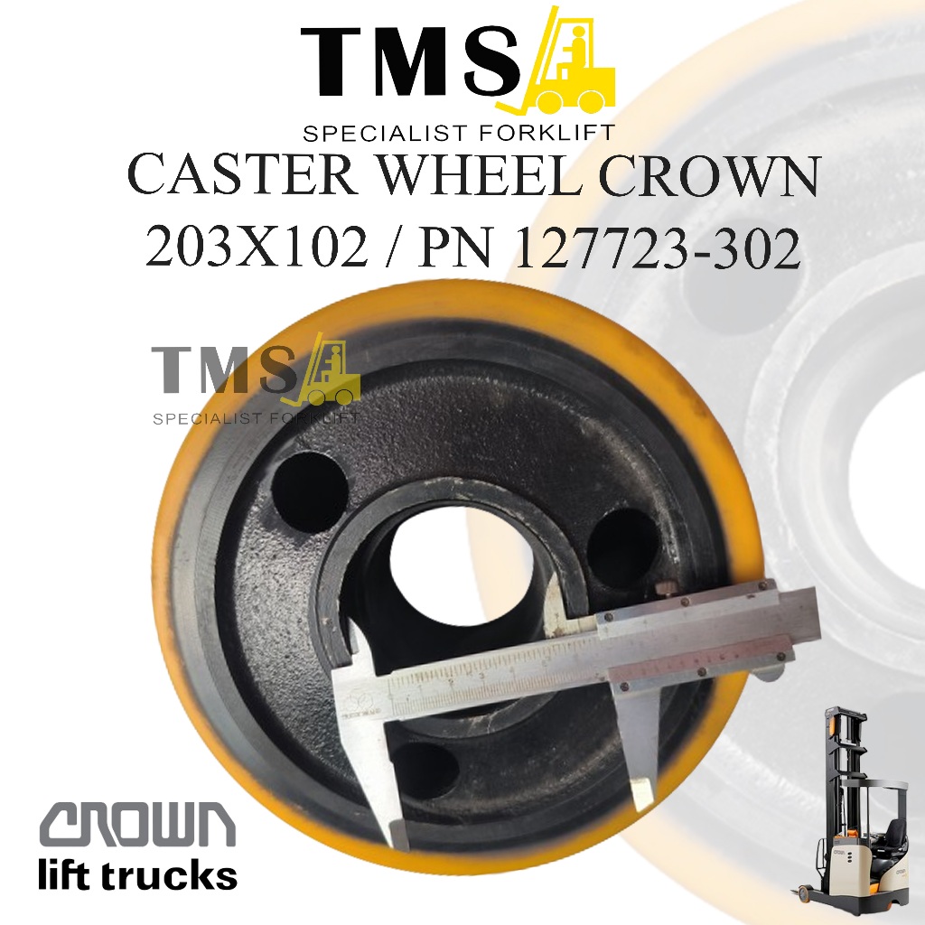 Roda Caster Crown Reachtruck Forklift 203x102 127723-302 127723 Caster Wheel Crown RR5700 RD - Gambar 4
