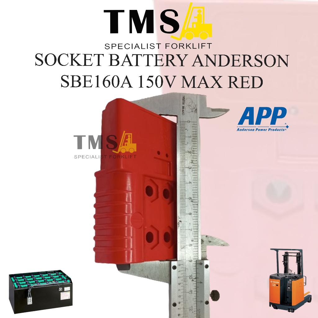 Socket Battery Anderson SBE 160A 150V Max For Forklift Red - Gambar 3