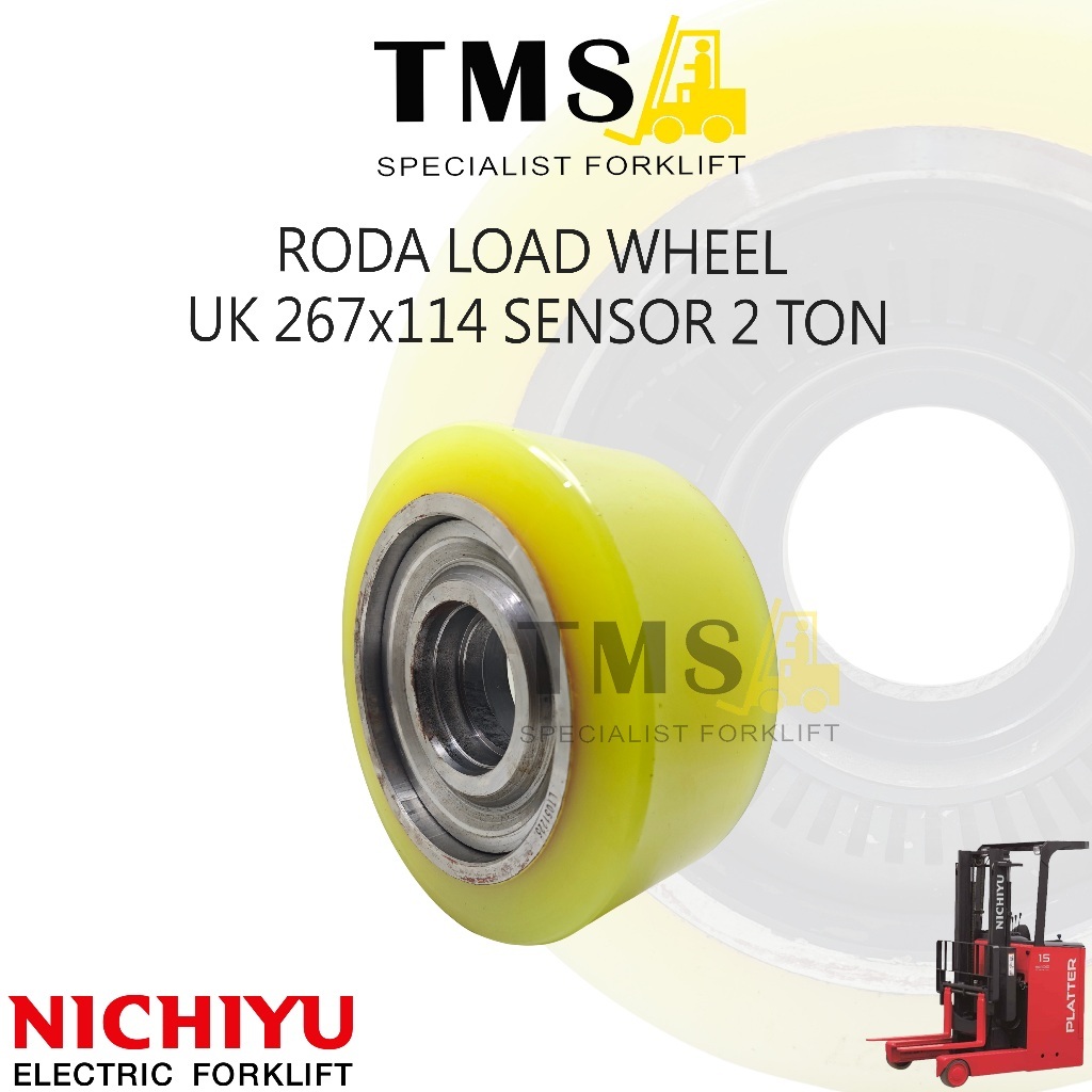 Roda Ukuran 267x114 Load Wheel Sensor Nichiyu Forklift Electric 2 Ton Reachtuck FBR Nichiyu - Gambar 3