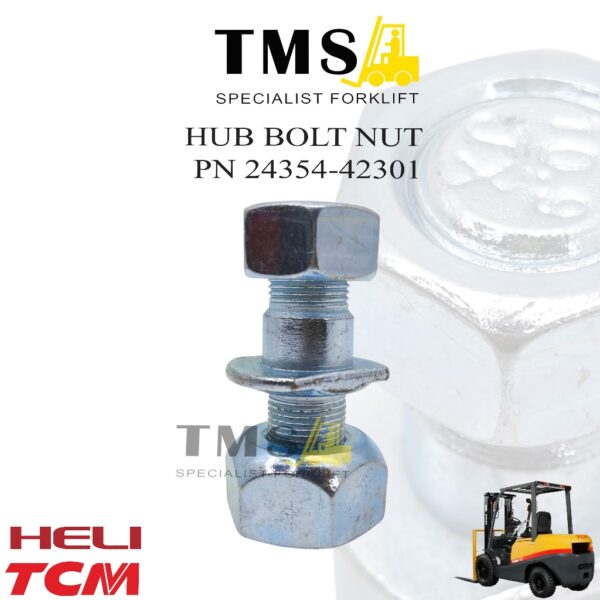 Hub Bolt Nut III,5 - 10T Buat Roda Depan Forklift TCM FD40 4 Ton TCM 24354-42301  HELI Diesel Forklift