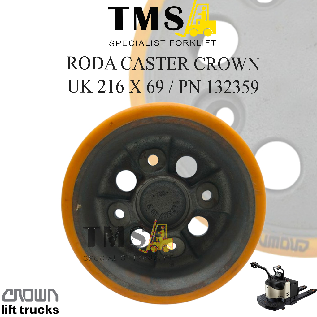 Roda Caster Crown RR RD 5500 5700 216x69 132359-302 Caster Wheel - Gambar 2