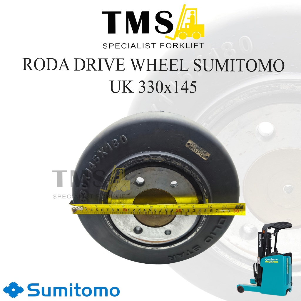 Drive Wheel SUMITOMO Reachtruck 330x145 Rubber Drive Wheel FBR15-18 Forklift Solid Tyre Wheel - Gambar 5