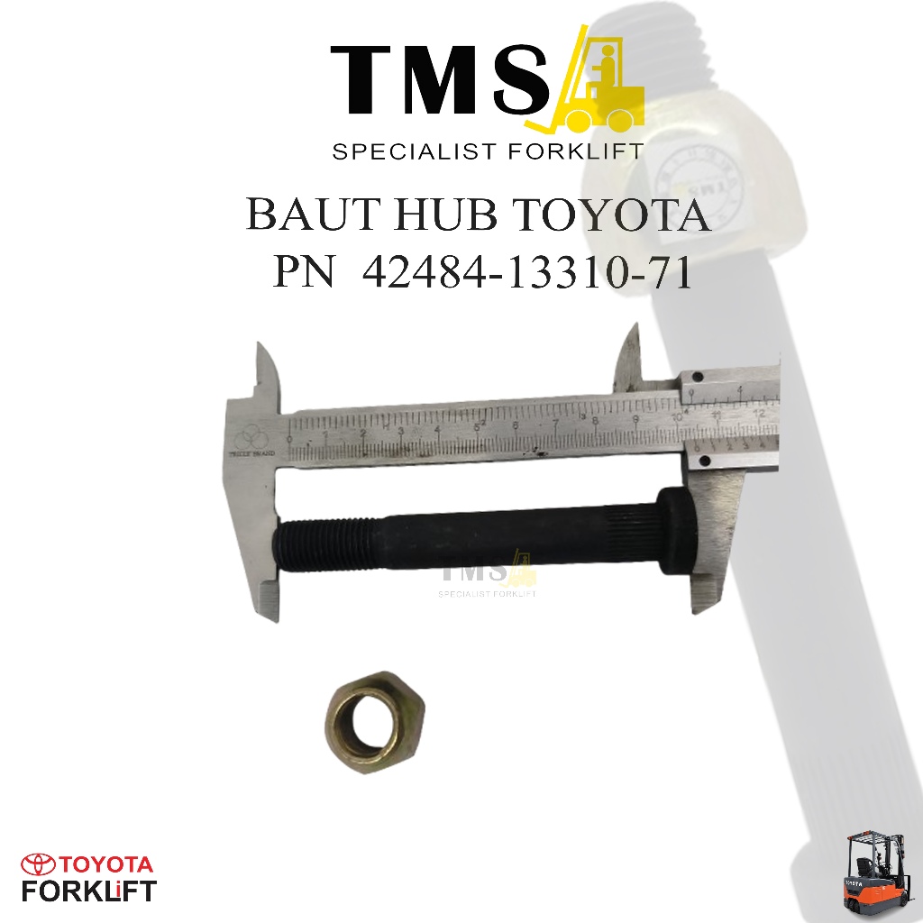 Baut Hub Bolt 42484-13310-71 Toyota Forklift 7FD10 - 7FD18 - Gambar 3