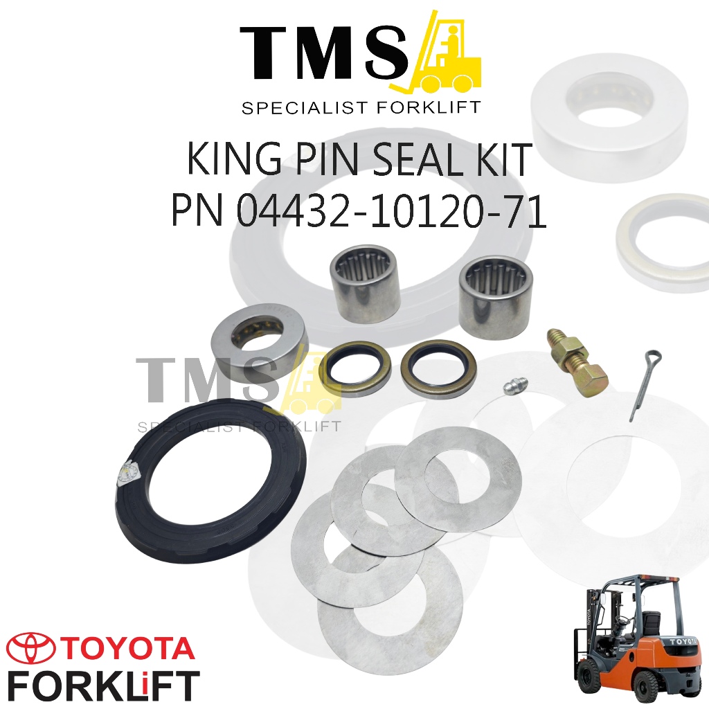 King Pin Seal Kit Part Number 04432-10120-71 Toyota Forklift 7FD 8FD Steering Repair Kit - Gambar 2