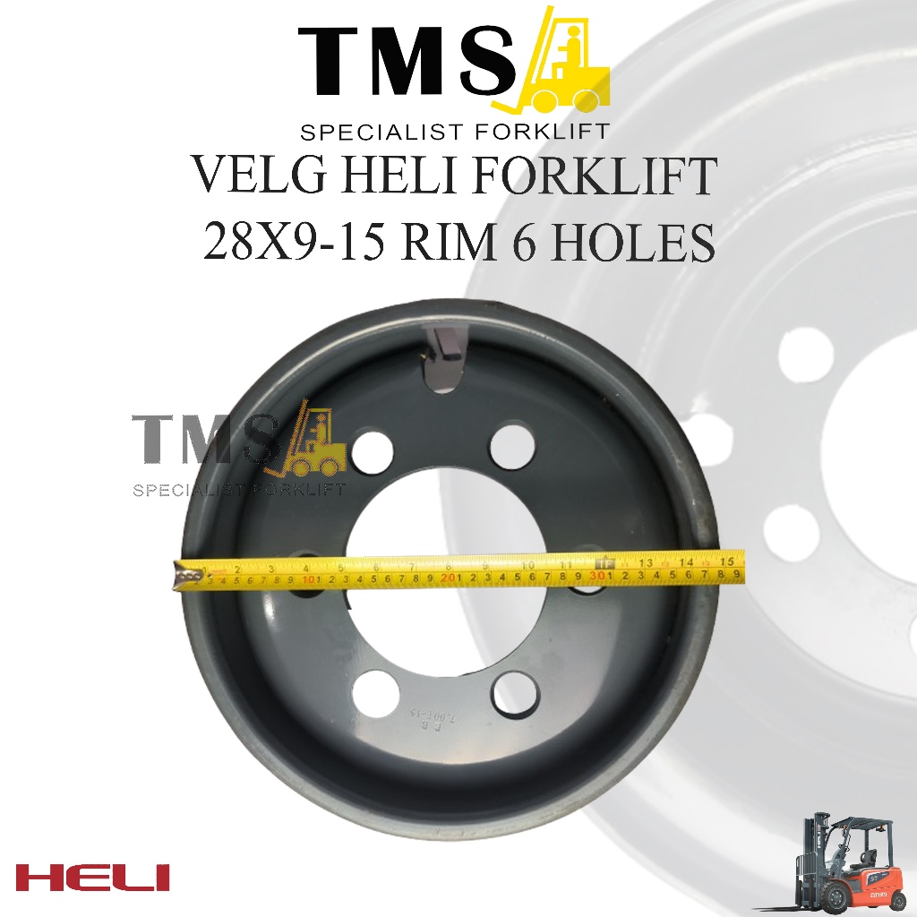 Steel RIM HELI Forklift Steel RIM HELI TCM 3T -3,5T 28x9-15 6 Lobang (6 Hole) Press on RIM - Gambar 6