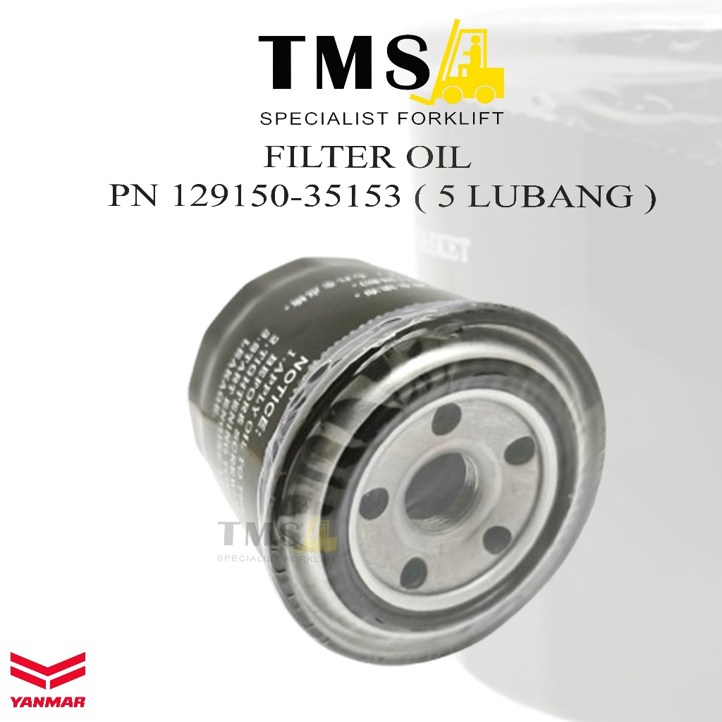 Filter Oil 129150-35153 Diesel Part Forklift Sparepart Forklift YANMAR (5 lubang) - Gambar 2