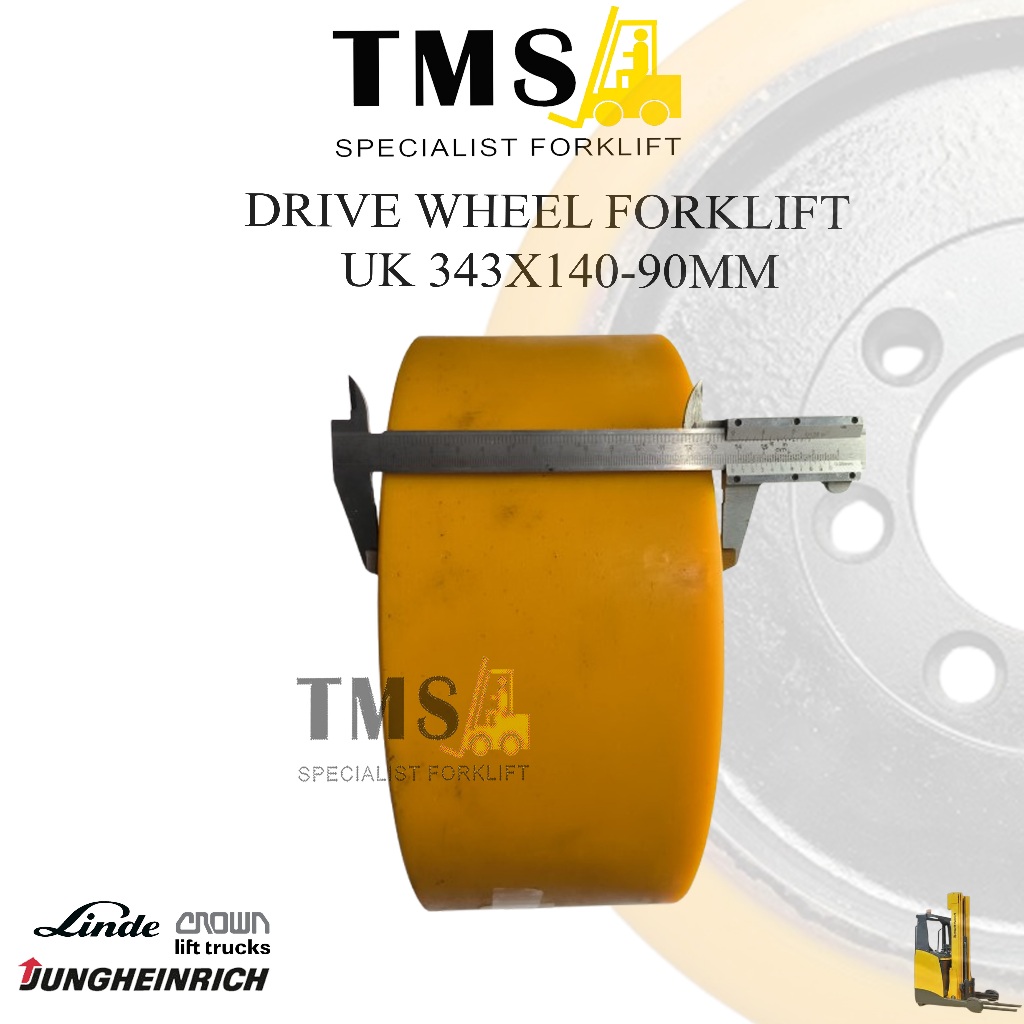 Roda Drive Wheel 343x140 -90mm LINDE JUNGHEINRICH Reachtruck ETV CROWN Electric Forklift - Gambar 6