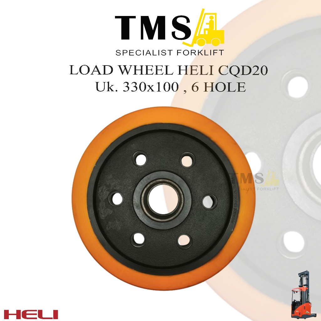 Roda Load Wheel HELI CQD20 Reachtruck 2 Ton 330x100 6 Hole Polyurethane PU