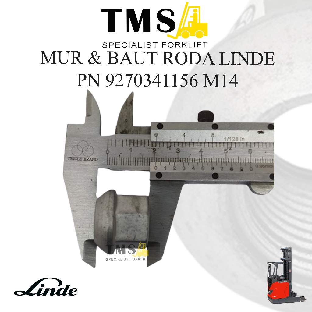 Mur Baut Roda Forklift LINDE 9270341156 WHEEL NUT Reachtruck M14 - Gambar 3