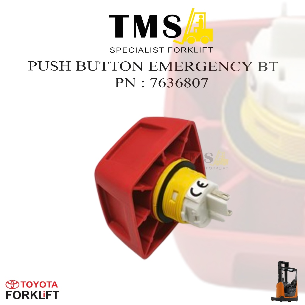BT Toyota Push Button 7636807 BT Forklift Part Reachtruck Emergency Stop Reflex LWE 200 - Gambar 2
