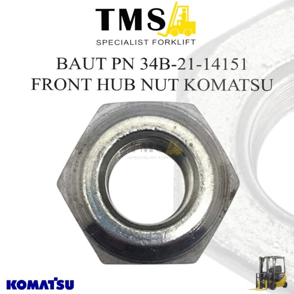Baut Komatsu 34B-21-14151 FRONT HUB NUTS 20M X 1.5