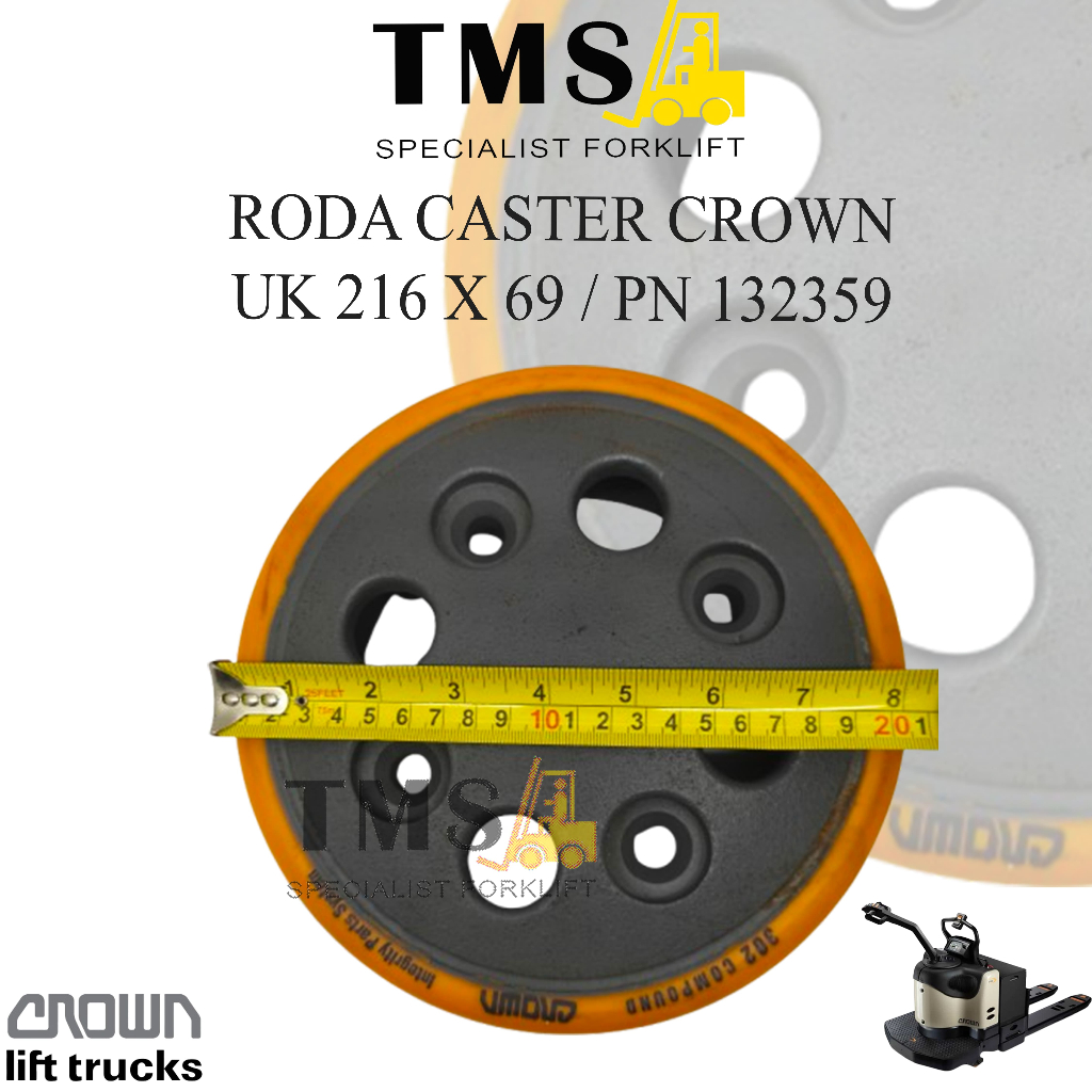 Roda Caster Crown RR RD 5500 5700 216x69 132359-302 Caster Wheel - Gambar 4