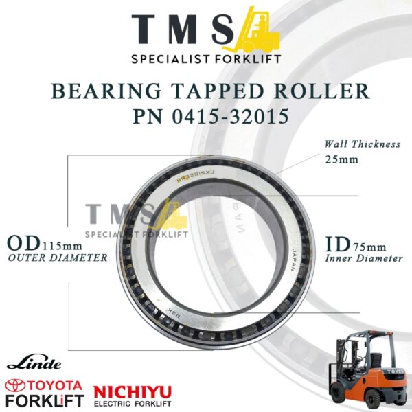 Bearing Tapered Roller Forklift Toyota,Linde,Nichiyu For Part Number 0415-32015 75x115x25 HR32015XJ 75x115x25mm