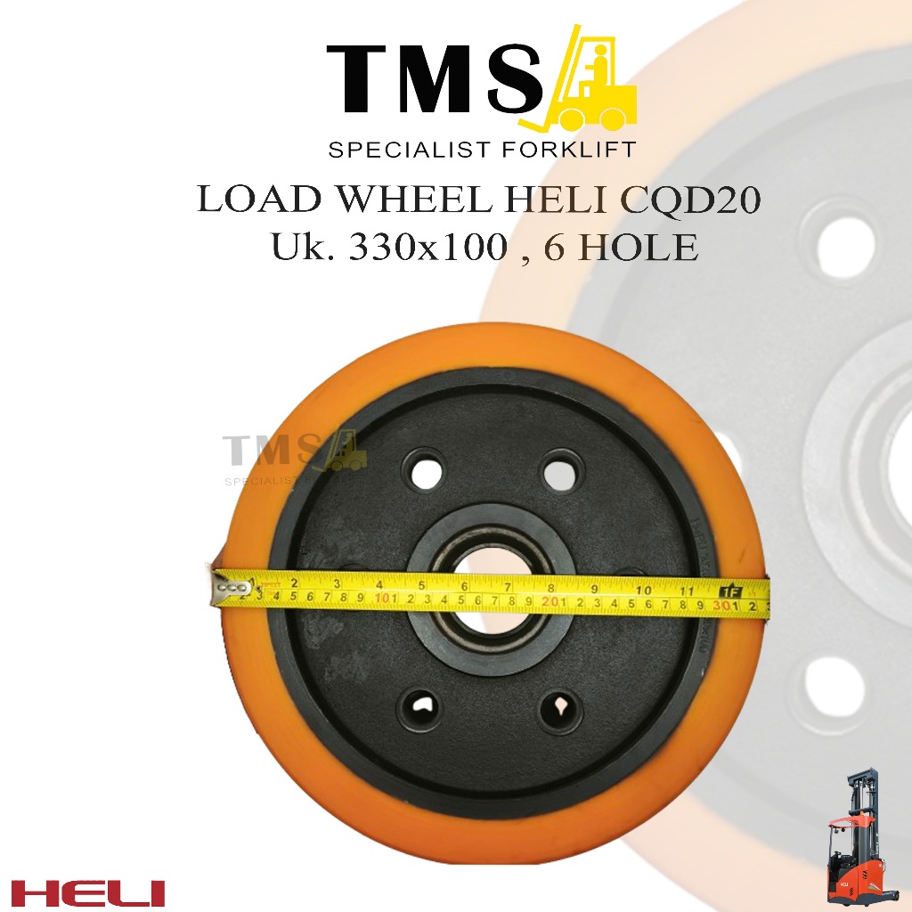 Roda Load Wheel HELI CQD20 Reachtruck 2 Ton 330x100 6 Hole Polyurethane PU - Gambar 4