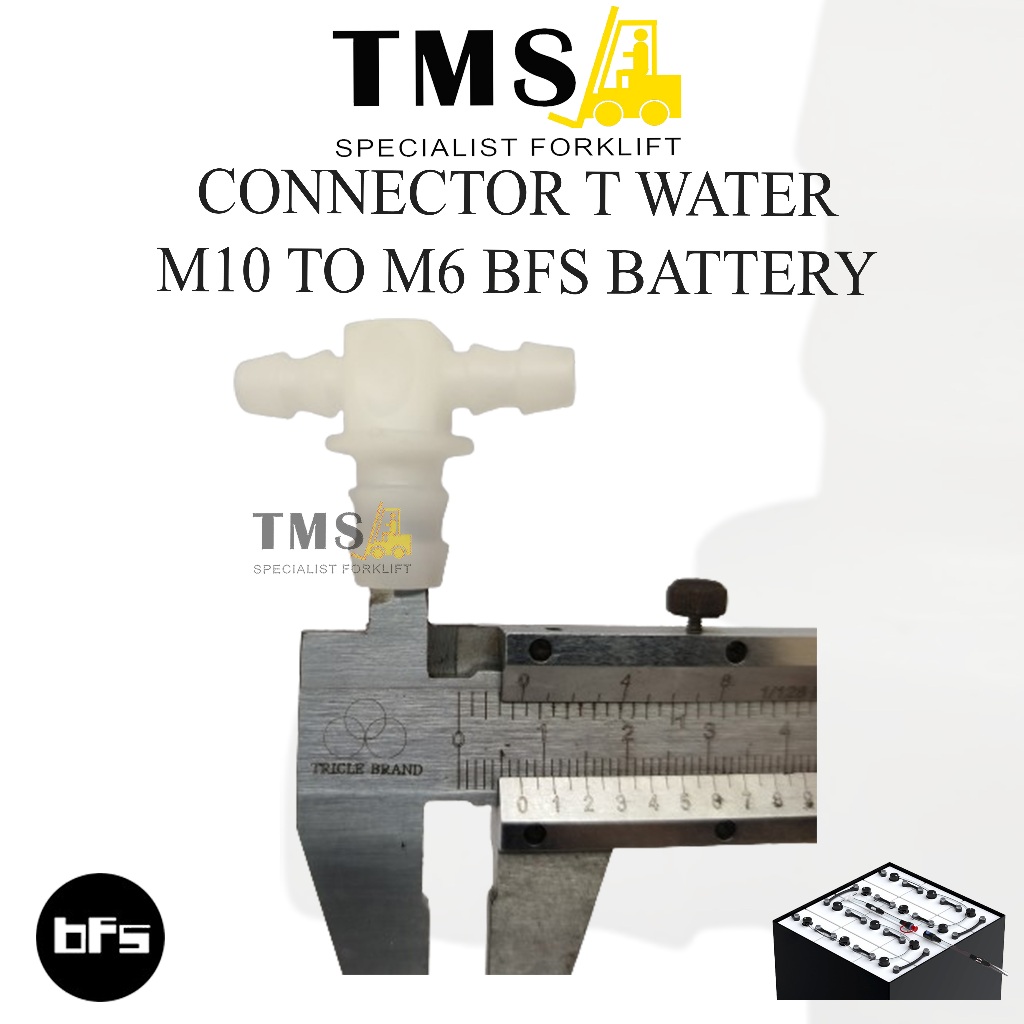 BFS Battery Forklift Sirkulasi Air AKI Connector T Water M10 to M6 Distribution Battery Forklift - Gambar 2