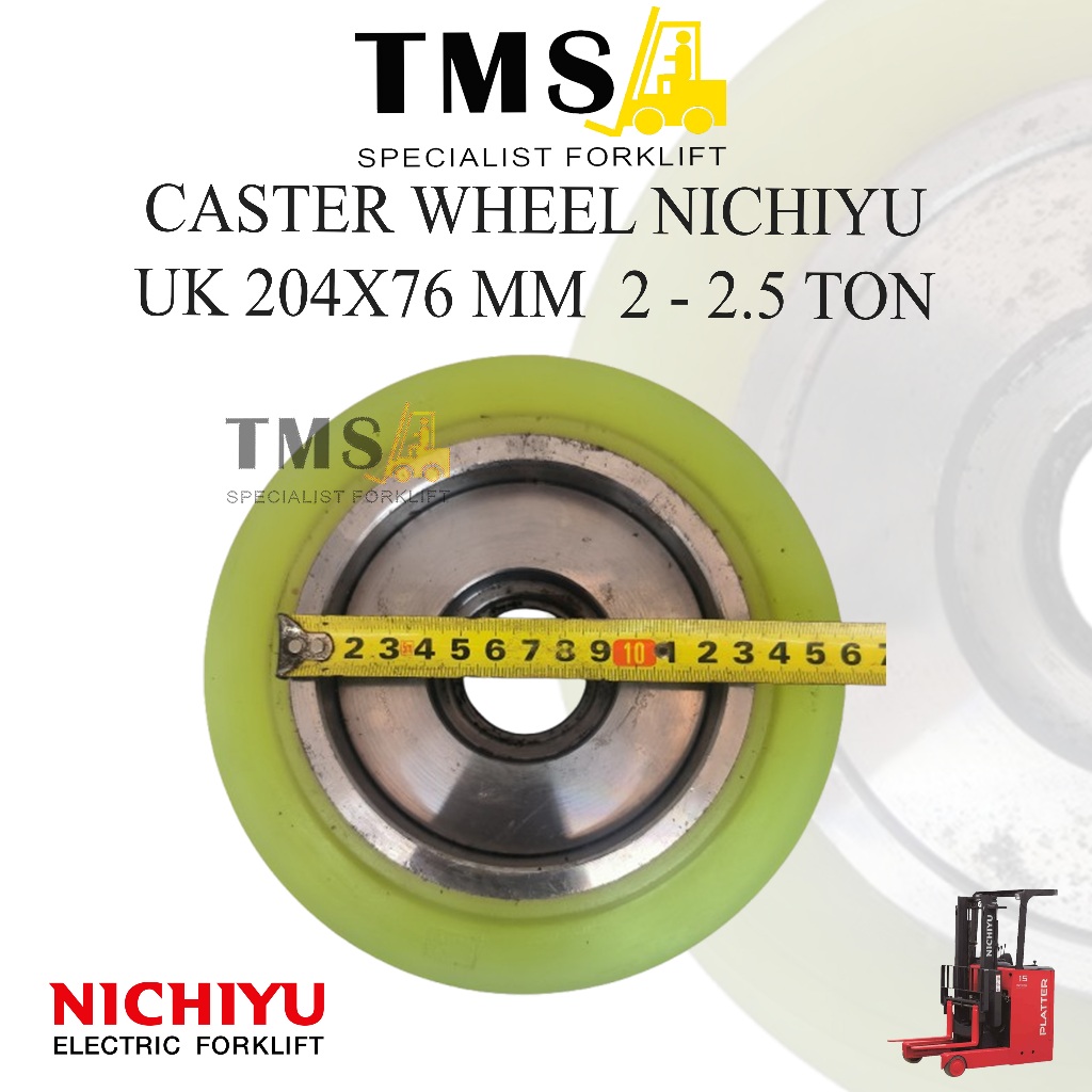 Forklift Nichiyu Caster Wheel 2 Ton - 2,5ton 204x76 Stabiliser Roda Wheel - Gambar 5