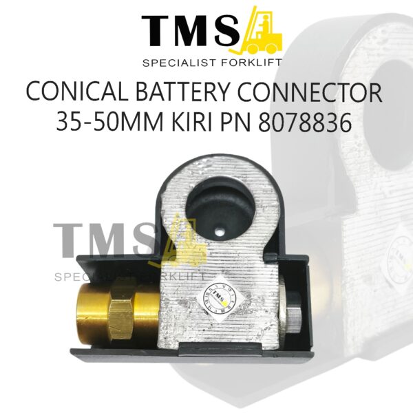 Kepala Battery Forklift Conical Connector Battery Positif Negatif Conical PN 8078836 Kiri