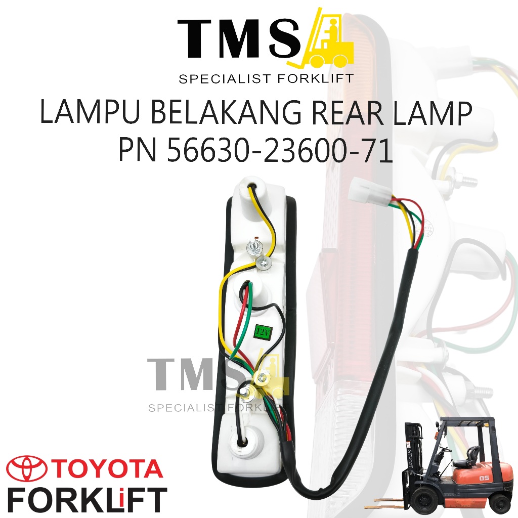 Rear Lamp Lampu Belakang 12 Volt Forklift Toyota Part Number 56630-23600-71 - Gambar 3