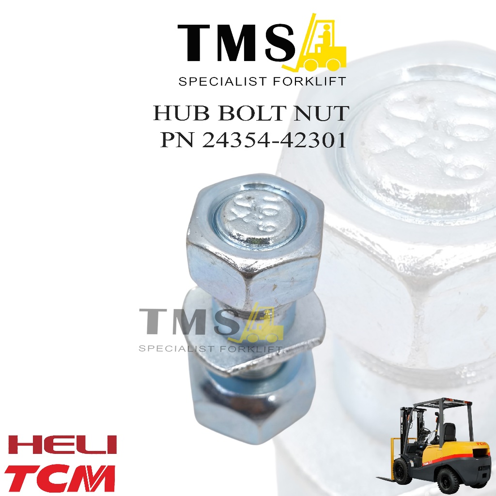 Hub Bolt Nut III,5 - 10T Buat Roda Depan Forklift TCM FD40 4 Ton TCM 24354-42301 HELI Diesel Forklift - Gambar 2