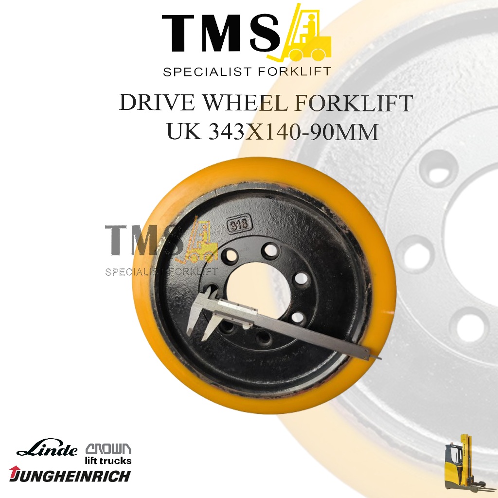 Roda Drive Wheel 343x140 -90mm LINDE JUNGHEINRICH Reachtruck ETV CROWN Electric Forklift - Gambar 4
