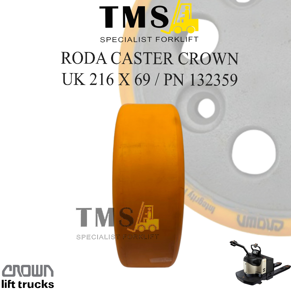 Roda Caster Crown RR RD 5500 5700 216x69 132359-302 Caster Wheel - Gambar 6