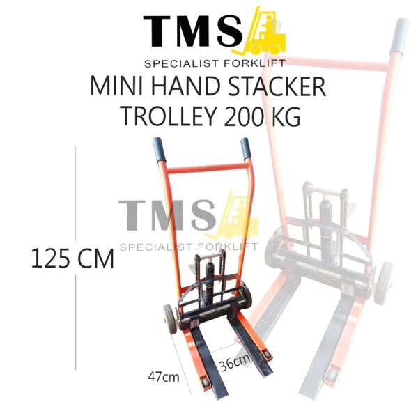 Mini Hand Stacker Trolley Troli Mobil Truck Hand Lift 200 kg x 90cm Second