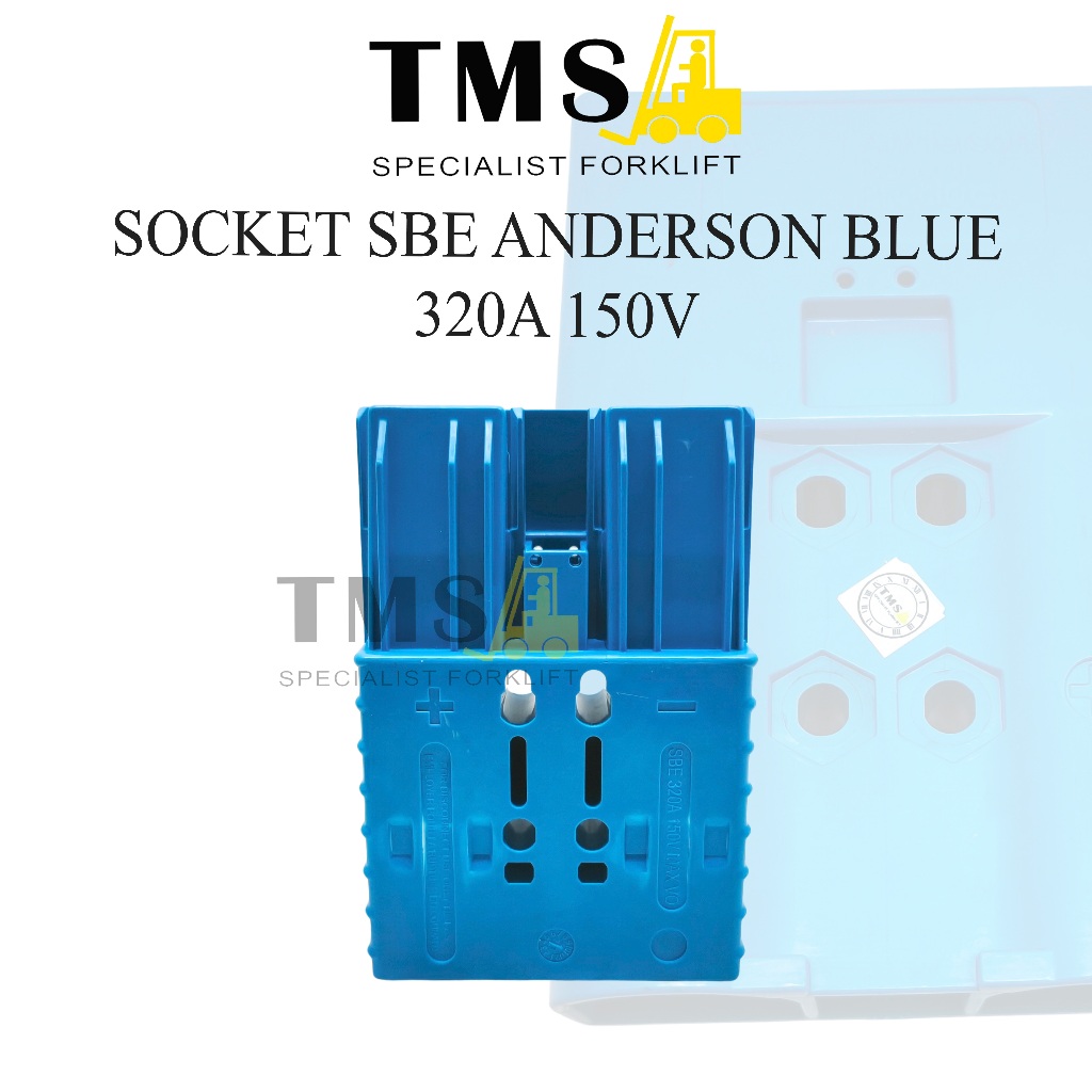 Plug Colokan Battery Forklift Anderson Biru SBE320A 150V 320Amp Socket SBE 320 Blue - Gambar 3