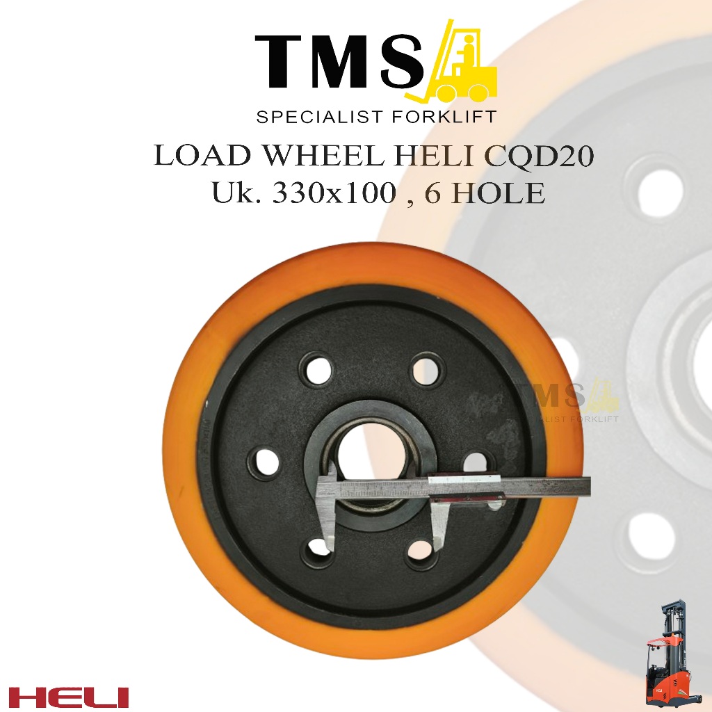 Roda Load Wheel HELI CQD20 Reachtruck 2 Ton 330x100 6 Hole Polyurethane PU - Gambar 3