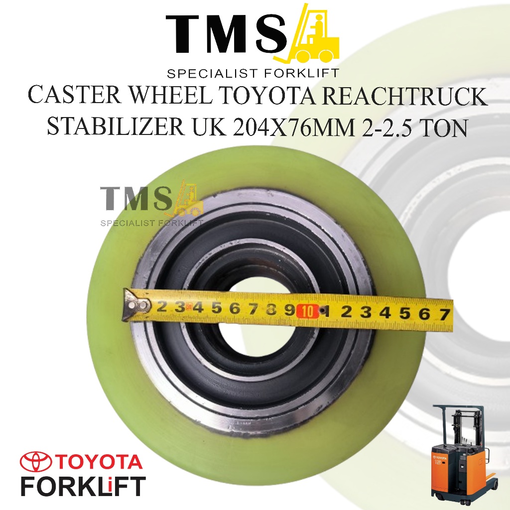 Roda Stabilizer 204x76 Caster Wheel Reachtruck Toyota Forklift 7FBR20 - Gambar 3
