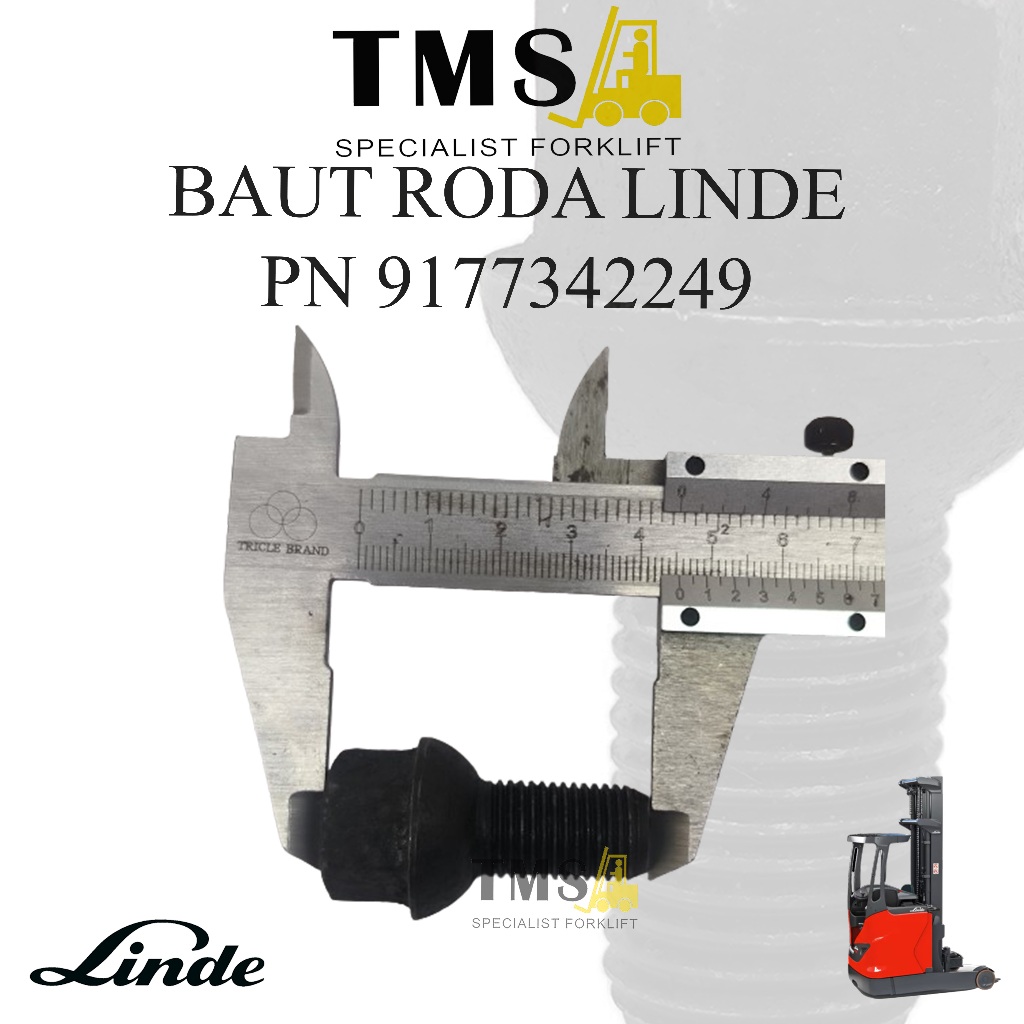 Baut Roda Forklift Reachtruck LINDE 9177342249 Wheel Bolt LINDE R20 E30 - Gambar 2