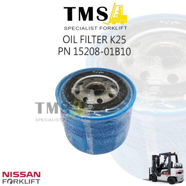 Oil Filter K25 Nissan Forklift 15208-01B10 Filter Oli Mesin K21 K25 LPG Bensin
