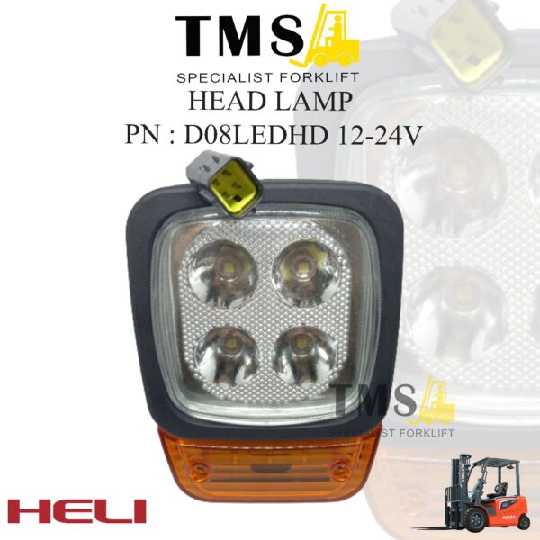 Lampu Depan Head Lamp D08LEDHD 12-24V LED Front Light Heli Forklift