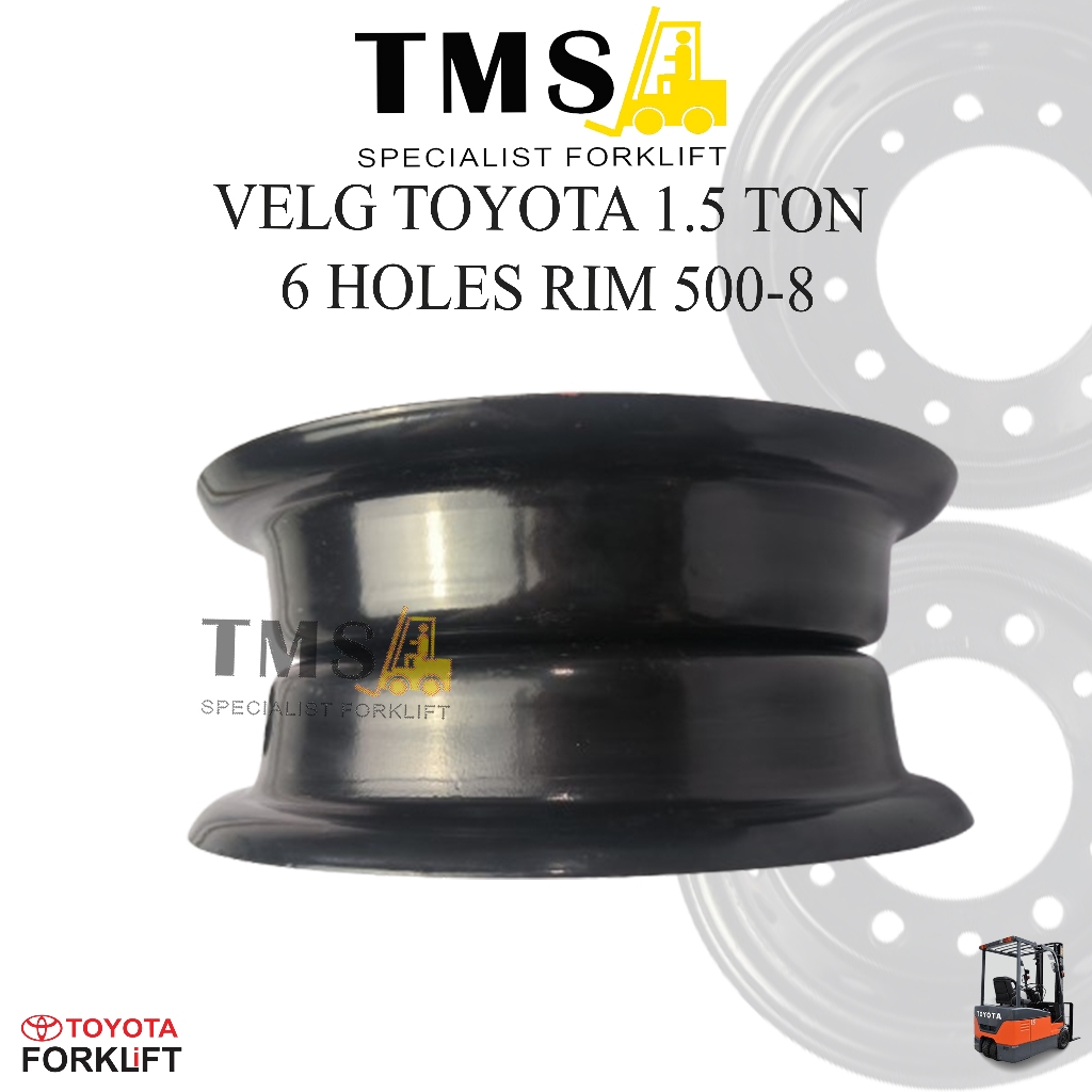 Forklift Velg Toyota 1,5 Ton 500-8 Hole 6 lobang 6 Forklift Steel RIM - Gambar 5