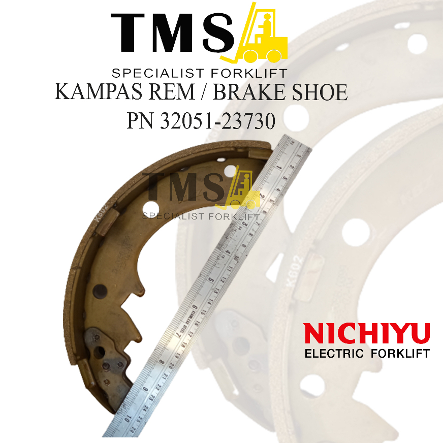 Kampas Rem Forklift Nichiyu 32051-23730 FB20-FB25 Brake Shoe Electric - Gambar 3