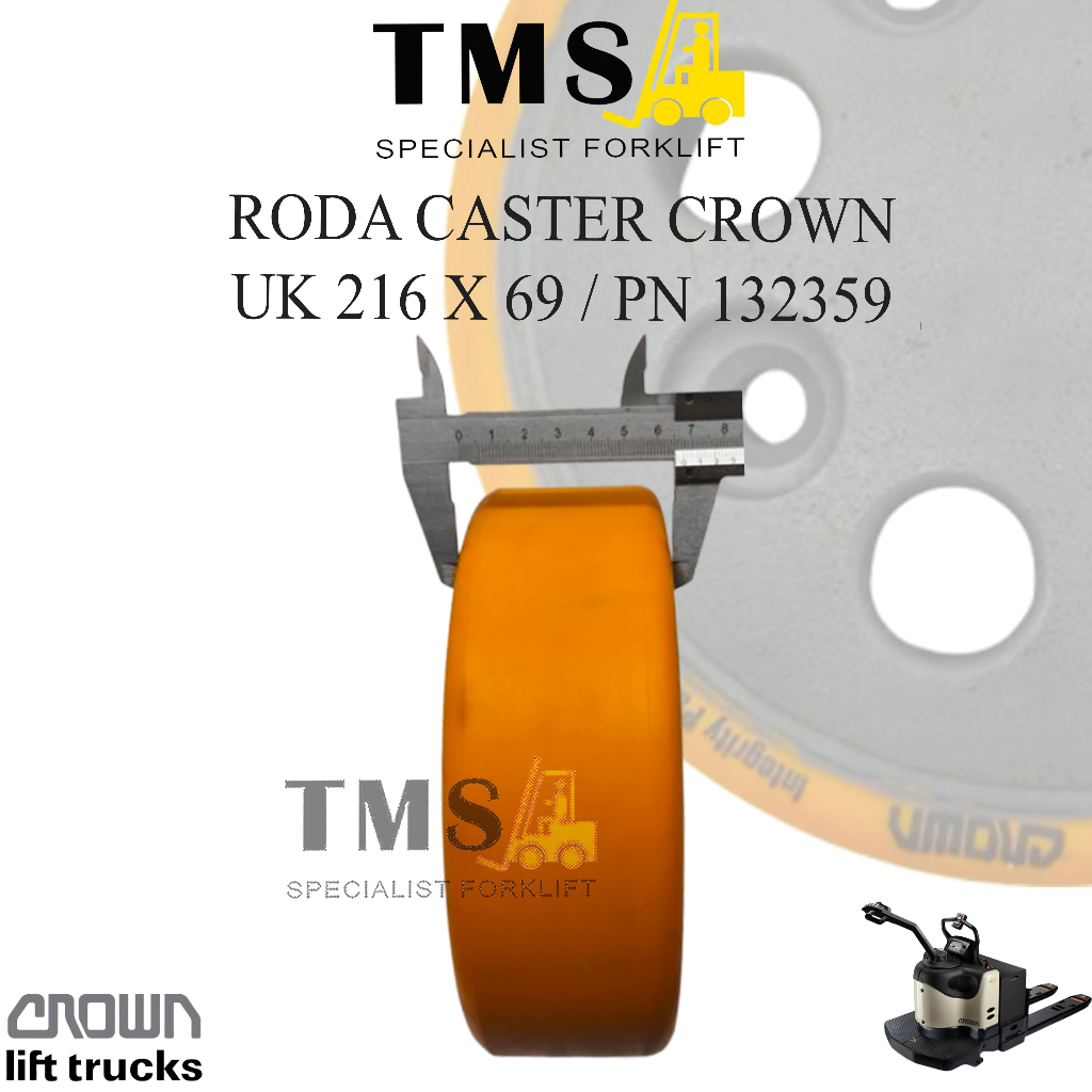 Roda Caster Crown RR RD 5500 5700 216x69 132359-302 Caster Wheel - Gambar 7