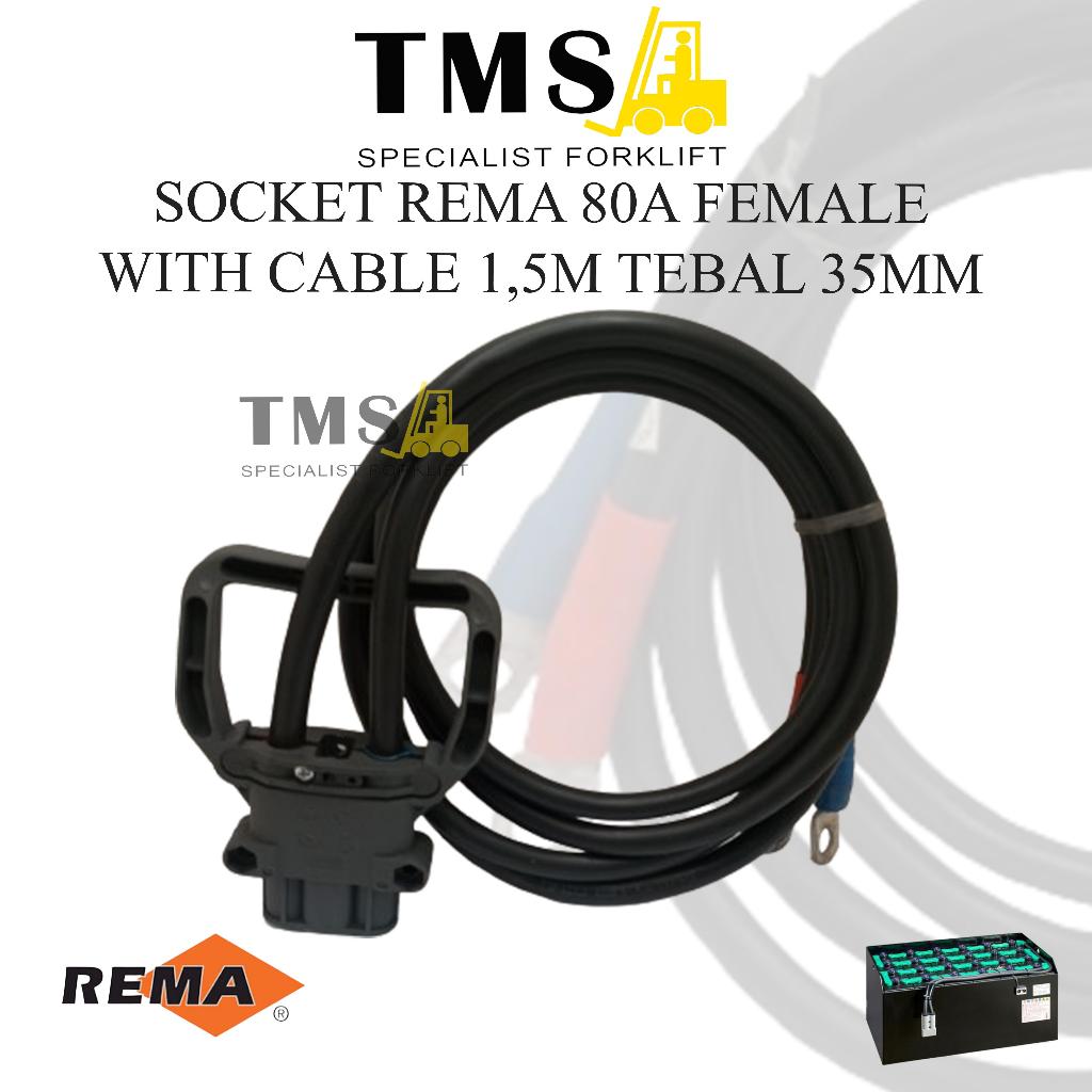 Socket Battery REMA 80 for forklift Female and Cable - Gambar 3