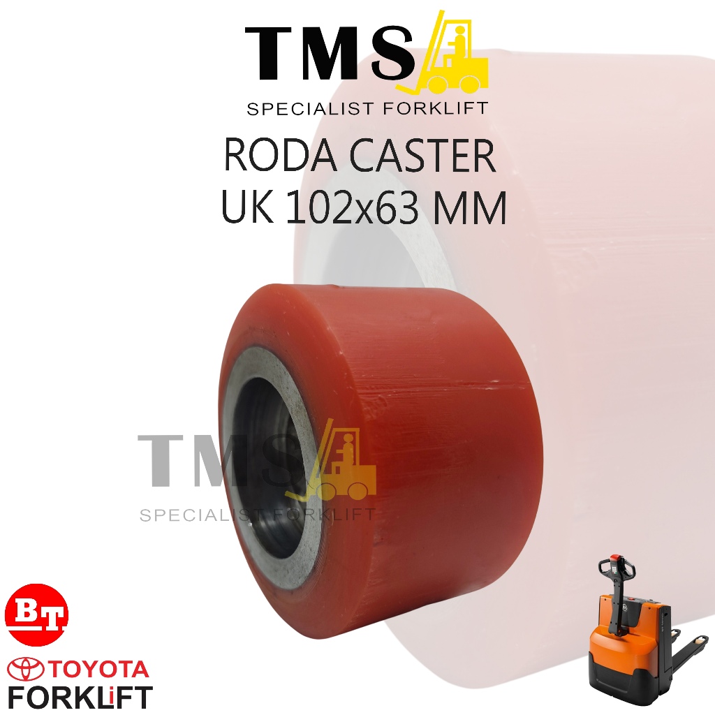 Roda Forklift Ukuran 102x63mm BT Toyota Load Roller Pallet Truck & Electric Stacker - Gambar 3