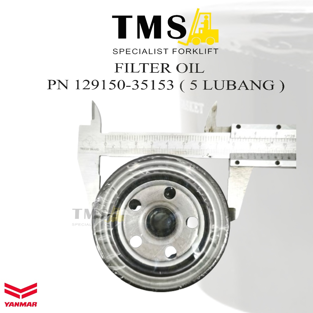 Filter Oil 129150-35153 Diesel Part Forklift Sparepart Forklift YANMAR (5 lubang) - Gambar 3