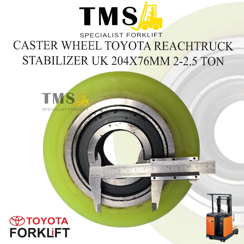 Roda Stabilizer 204x76 Caster Wheel Reachtruck Toyota Forklift 7FBR20 - Gambar 5